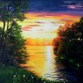 Sunset - Acrylic painting - drawing