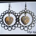 Brass love - Earrings - beadwork