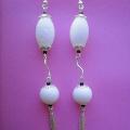 155th White coral. - Earrings - beadwork