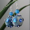 Felt flint - Earrings - beadwork