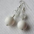 Crystal and coral - Earrings - beadwork