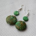 Green turquoise - Earrings - beadwork