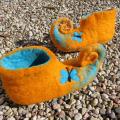 Giulia snub-nosed butterflies - Shoes & slippers - felting