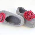 " The Rose " - Shoes & slippers - felting