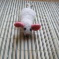 Brooch " white mouse " - Brooches - felting