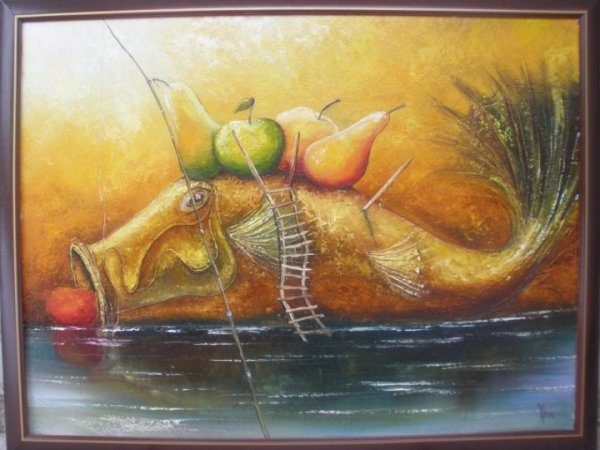 zuvis - Oil painting