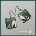 Decoupage earrings " Flower fragments - Decoupage - making