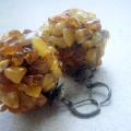 " Amber spells " - Earrings - felting