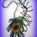 peacock feather - Necklace - beadwork