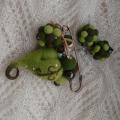 Brooch and earrings " Buds " - Brooches - felting