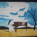 PIANO - Oil painting - drawing