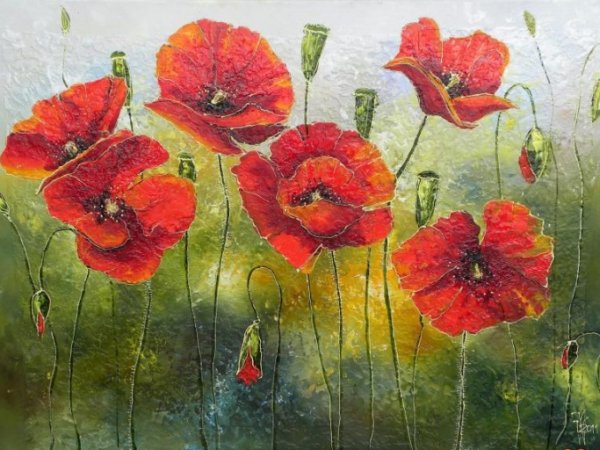 red - Oil painting