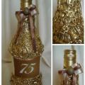 celebratory bottle - Decoupage - making