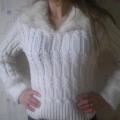 Woman white sweater - Sweaters & jackets - knitwork