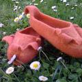 Oranges - Shoes & slippers - felting