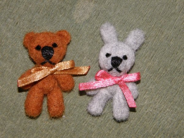 Bunny and Teddy - Brooches