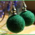 Greens - Earrings - felting