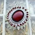Sage " Red and white " - Brooches - beadwork