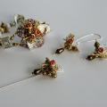 Earrings, brooch, bracelet " bouquet " - Kits - beadwork