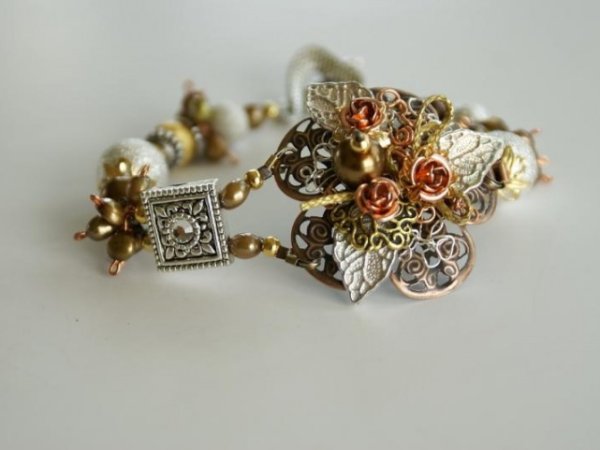 Earrings, brooch, bracelet " bouquet " 2