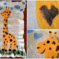 Giraffes love - Rugs & blankets - felting