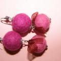 Rausvuoliai - Earrings - felting