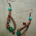 Green Green - Earrings - beadwork