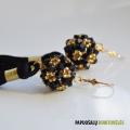 Tassels " Golden Black " - Earrings - beadwork