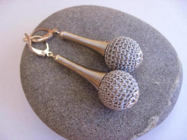 Gray cogs - Earrings