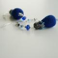 " Everything a round - blue " - Earrings - felting