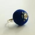 Ring " Blue " - Accessories - felting