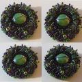 Moss agate brooch - Brooches - beadwork