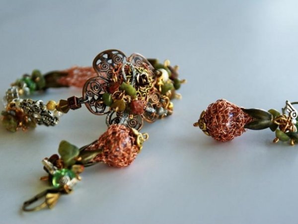 Auskarai ir apyrankė "The bouquet II " 1
