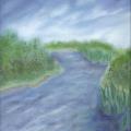 Down the river - Oil painting - drawing