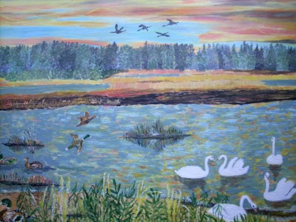 Novaraistis ornithological reserve - Oil painting