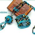 Turquoise bracelet with a medallion - Kits - beadwork