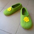 Yellow camomile - Shoes & slippers - felting