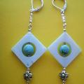 037thSwarovski pearl, turquoise - Earrings - beadwork