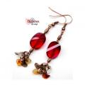 The red crystal earrings - Earrings - beadwork