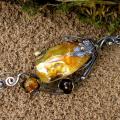 amber - Neck pendants - beadwork