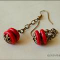 Red berry - Earrings - beadwork