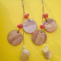 86th Coral, conch pearl. - Earrings - beadwork