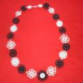 Crocheted Necklace " black-and-white " - Necklace - needlework