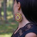 Yellow - Earrings - felting