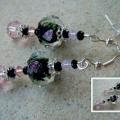 " roses under glass-2 " - Earrings - beadwork