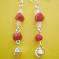 81st Rose quartz, coral - Earrings - beadwork