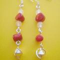 81st Rose quartz, coral - Earrings - beadwork