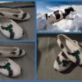 Felt slippers " Flying Cow " - Shoes & slippers - felting