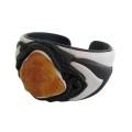 Bracelet with amber GJ-038 - Leather articles - making