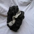 Black brooch with lace - Accessory - sewing